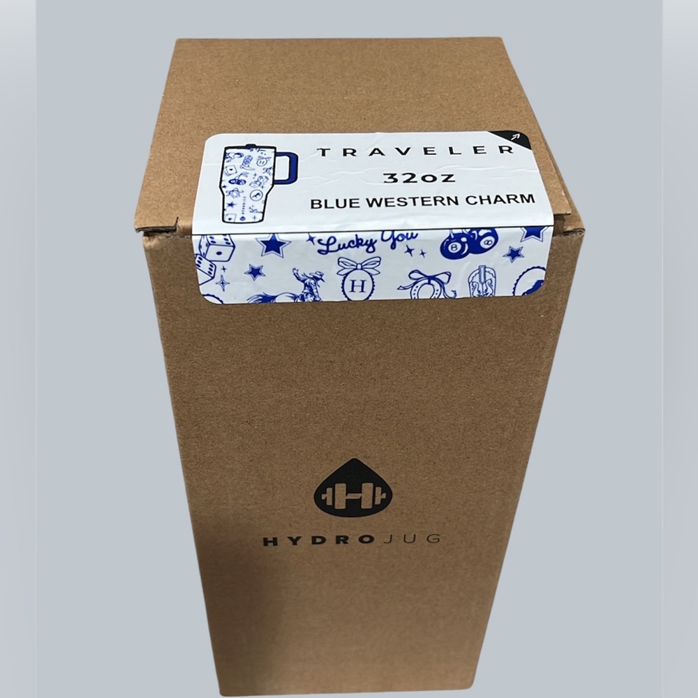 NWT! HydroJug Blue Western Charm 32oz Traveler 🤠💙 - Picture 3 of 4